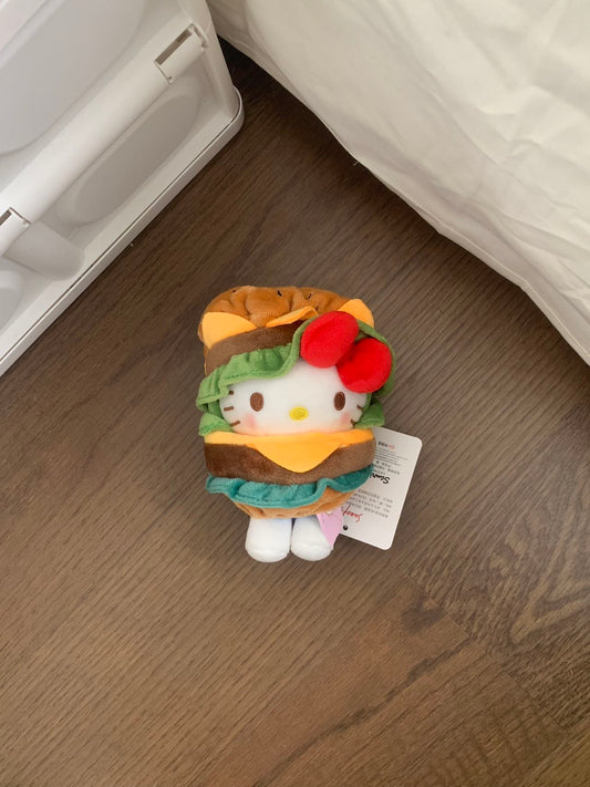 Custom Cute Hello Kitty Burger Plush Bag Charm