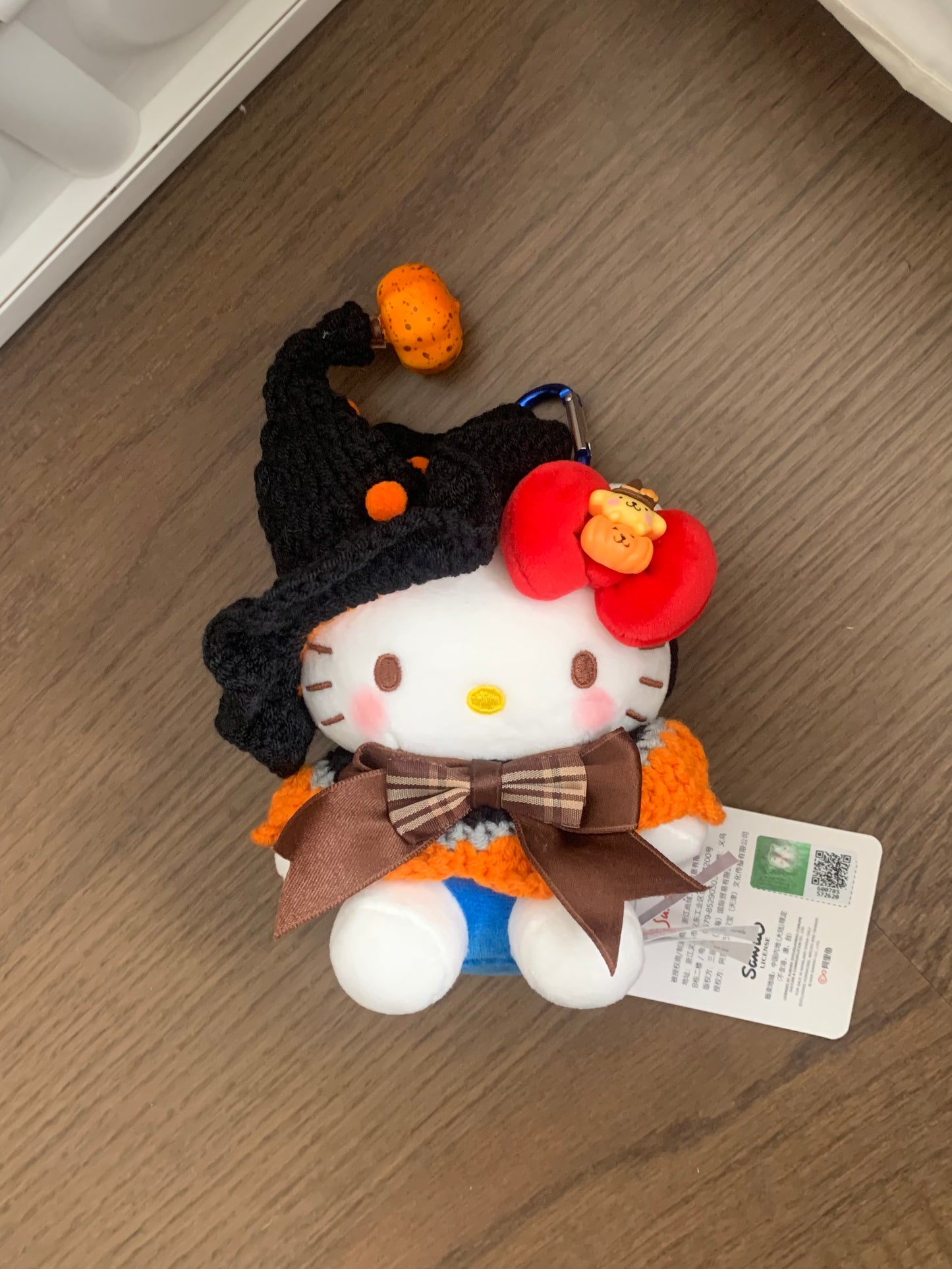 Custom Halloween Hello Kitty Plush Charm – Pumpkin Witch Edition