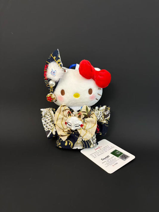 Japanese Festival Cat Plush Charm – Fox Mask Edition